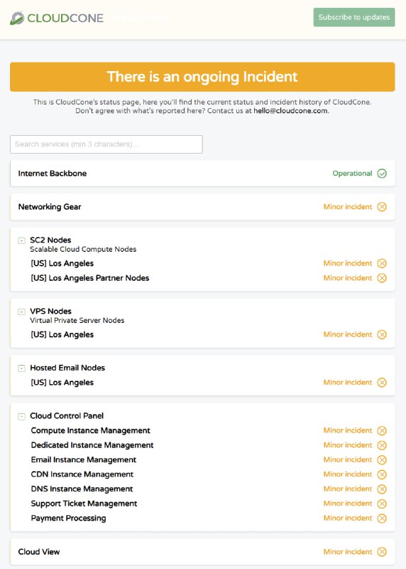 洛杉矶Multacom DC-02数据中心再次出现大规模故障，等待恢复RackNerd LA DC02、CloudCone受影响，CloudCone网站目前无法访问