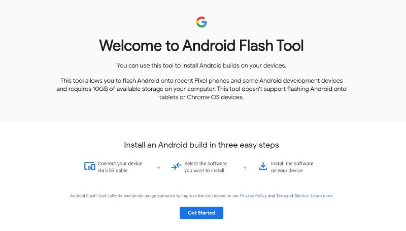 Google 利用 WebUSB 做了一个在线的刷机工具，目前只支持 Pixel 2/3(a)/4 系列和 HiKey 开发板