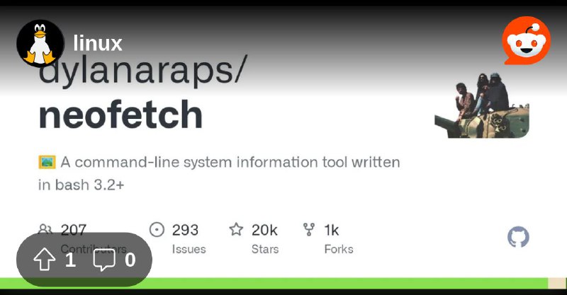 From the linux community on Reddit: Neofetch development discontinued, repository archived
