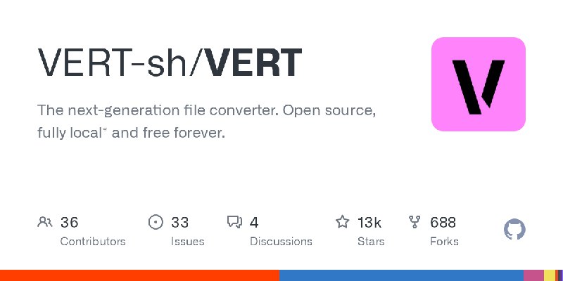 GitHub - VERT-sh/VERT: The next-generation file converter. Open source, fully local* and free forever.