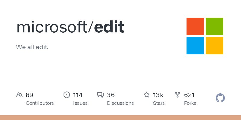 GitHub - microsoft/edit: We all edit.