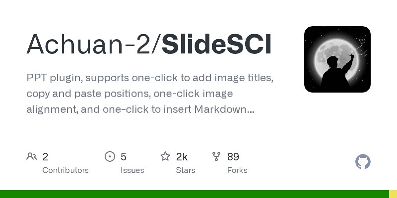 GitHub - Achuan-2/SlideSCI: PPT plugin, supports one-click to add image titles, copy and paste positions, one-click image alignment…