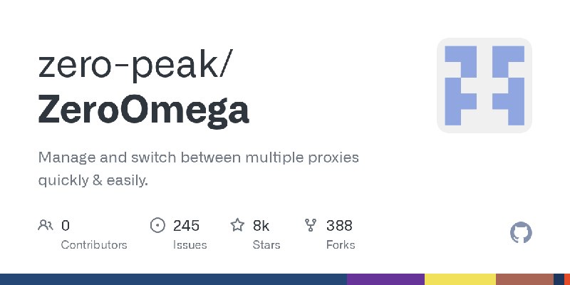 GitHub - zero-peak/ZeroOmega: Manage and switch between multiple proxies quickly & easily.