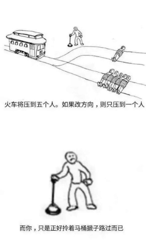 火车即将压到 5 个人，如果改个方向，只压到一个人