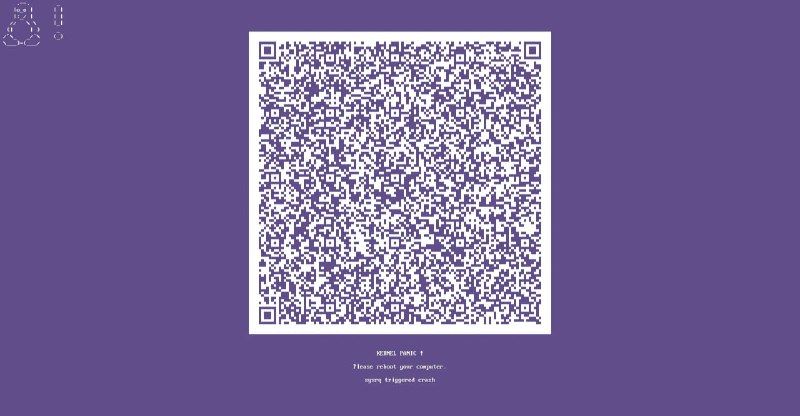 #系统资讯 Linux Kernel 崩溃时显示二维码功能即将合并，预计将在 9 月中旬发布的 Linux Kernel 6.12 版中上线