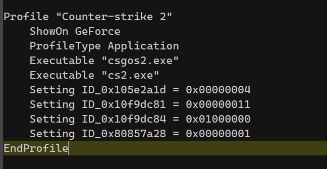 新版本的 NVIDIA 驱动配置文件里加了一个名字叫 Counter-strike 2 的配置，频道主已亲自验证