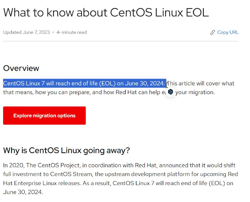 CentOS 7 永垂不朽CentOS Linux 7 End of Life: June 30, 2024.via rpool/MBR@PEK2