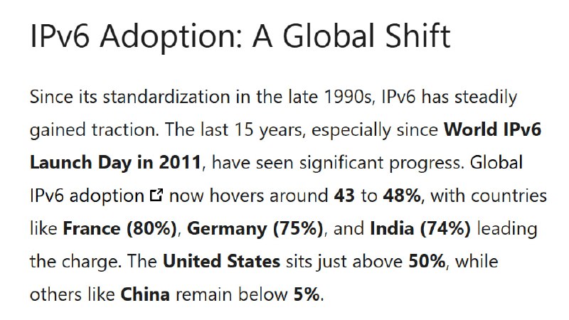 微软看了 Google 的数据，然后说中国的 IPv6 支持度只有 5%