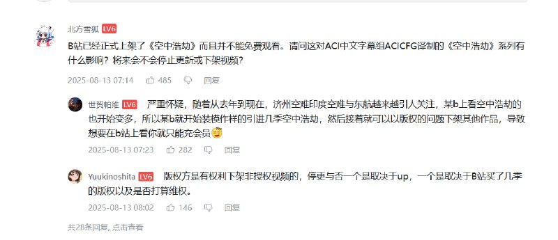 发现b站买ACI版权了