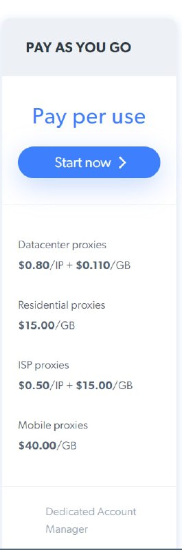 luminati 定价如下