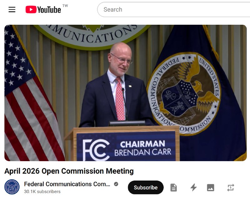 FCC 表决撤销中资运营商的一揽子授权本次会议（Open Commission Meeting on Apr 30）目的是堵住 2022 年的法律漏洞：即使「中资运营商」的通信牌照被撤销，它们仍可根据一揽子授权（Blanket Authority）自动获得提供美国国内的州际电信服务资质
