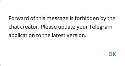 Telegram 禁止转发功能已在服务器端开启Telegram 禁止转发功能已在服务器端开启如前所述，Android 11月开发者竞赛项目中，